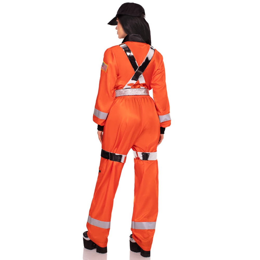 Leg Avenue - Cosmic Astronaut ZipUp Jumpsuit Kostuum - Oranje